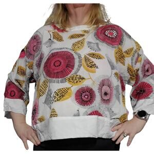 LIV by Habitat Size L Floral Art to Wear Boxy Blouse Spring Summer